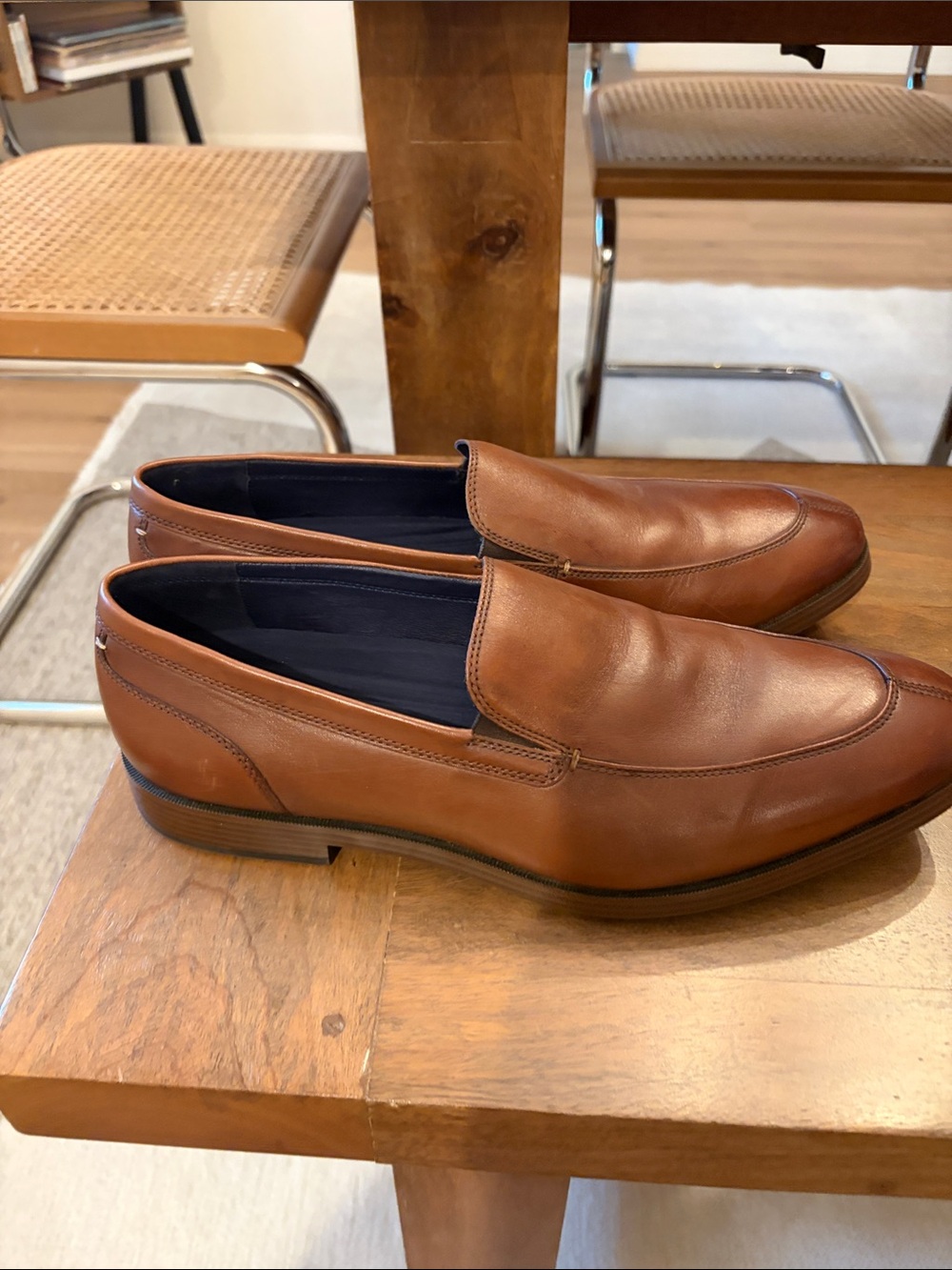Cole Haan Men's Chestnut Brown Leather Slip-On Loafers - Picture 3 of 6